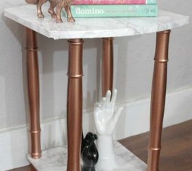 s 14 sneaky ways to fake a high end look with contact paper, Turn your old side table into a chic stand