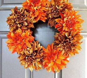 s 17 tricks to make a gorgeous wreath in half the time, crafts, wreaths, Stick flowers in a foam circle