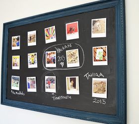 upcycled velcro chalkboard photo wall display, chalkboard paint, crafts, home decor, repurposing upcycling
