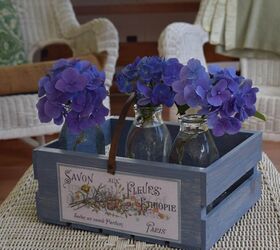 vintage style wood crate with french graphic, crafts, gardening, home decor, painted furniture