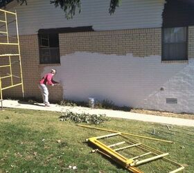 how i painted my ranch style brick house , concrete masonry, paint colors, painting