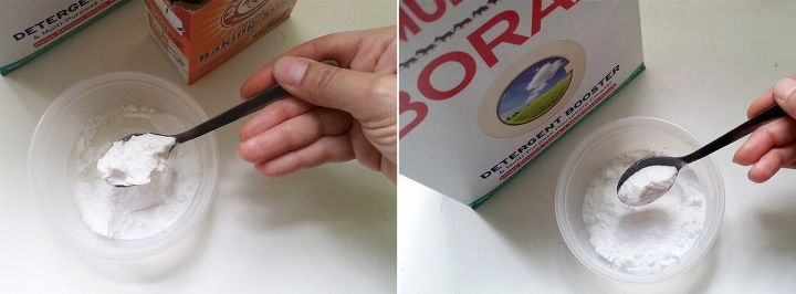 3 ingredient green diy soap scum remover for your glass shower doors, Let s Take Care of the Dry Ingredients Now
