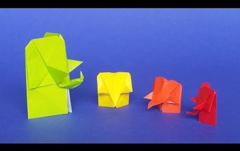Create a Very Cute Paper Elephant, 1 Square of Paper, No Cut, No Glue!