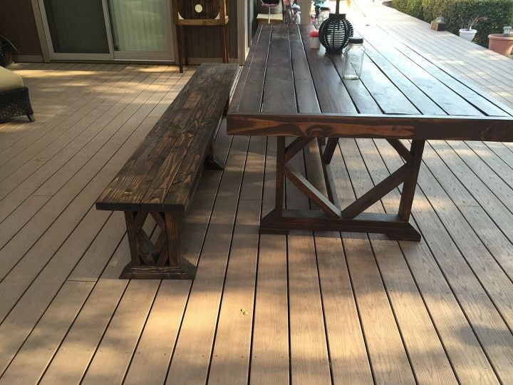 diy extra long outdoor wood bench hometalk