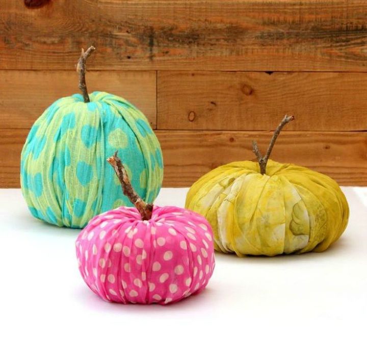 s 23 astounding ways to make a pumpkin out of anything, Wrap some toilet paper in fabric