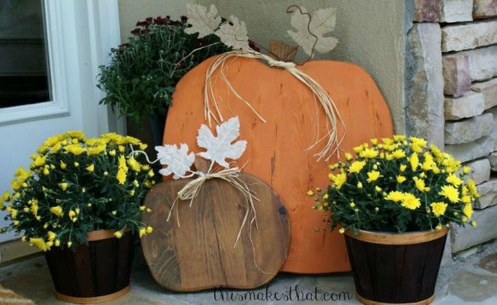 s 23 astounding ways to make a pumpkin out of anything, Cut out some reclaimed wood