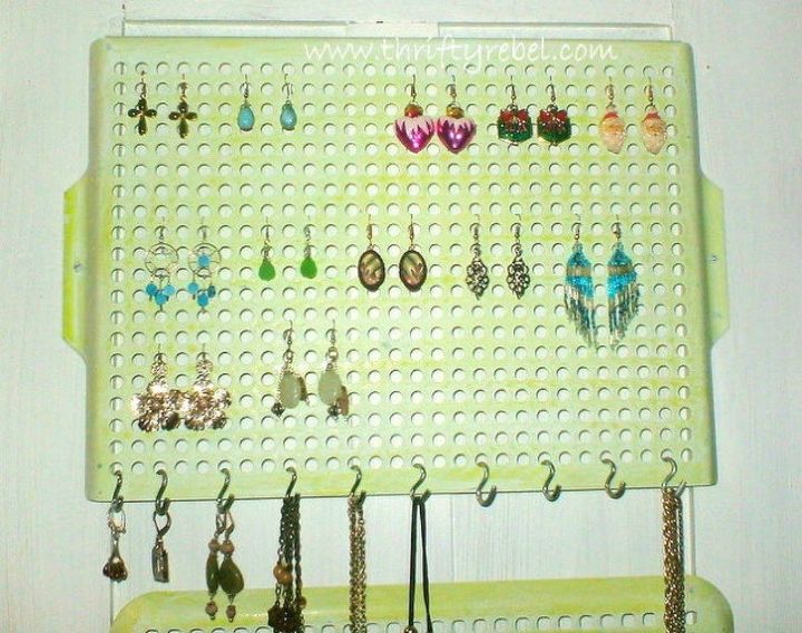 s 10 genius organizing hacks using cooling racks, organizing, Hang your earrings and other jewelry from it