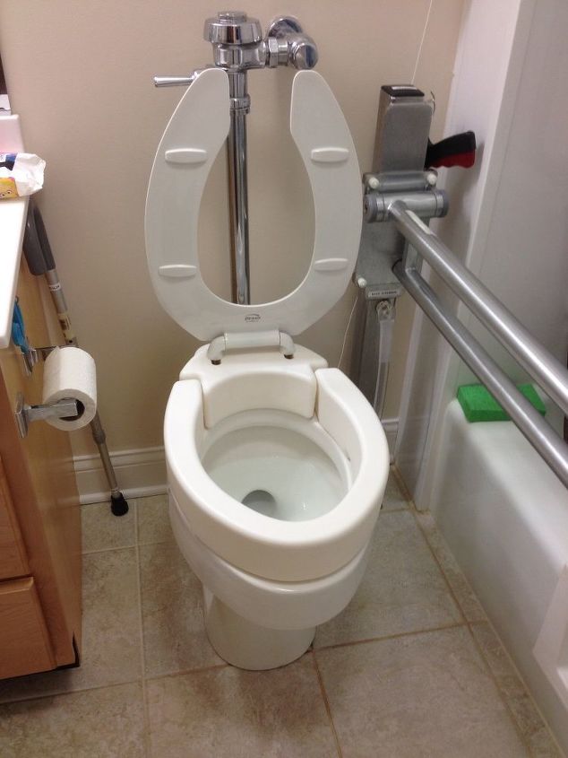 homemade toilet seat, This is what I spent 60 on at medical store It has the raised or elevated portion which is hinged