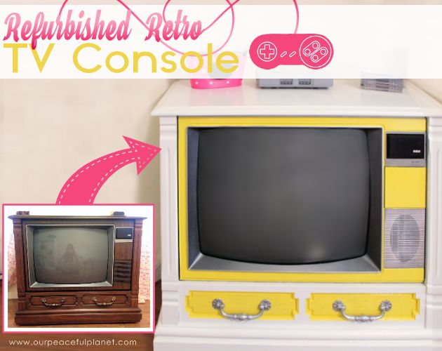 painting an old working console tv, crafts, home decor, painted furniture