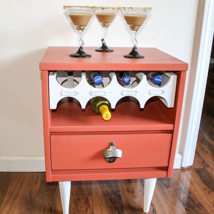 mid century modern bar from thrift store table, painted furniture, repurpose furniture