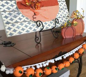 pumpkin garland made with air dry clay, crafts, home decor, seasonal holiday decor