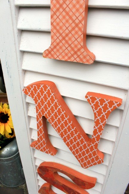 how to make a pumpkin sign out of an old shutter, crafts, how to, repurposing upcycling