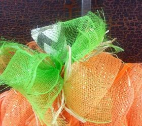 how to make a deco mesh pumpkin wreath, crafts, doors, how to, seasonal holiday decor, wreaths
