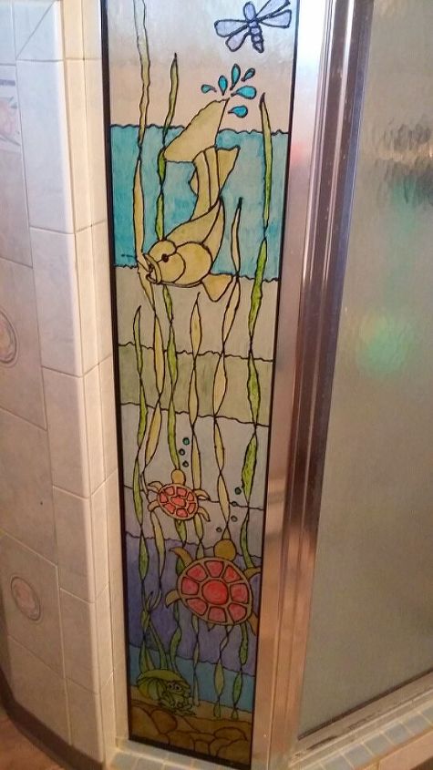 turning plain glass into faux stained glass, crafts, decoupage, painting, windows