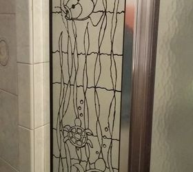 turning plain glass into faux stained glass, I removed the pattern when I was ready to pai