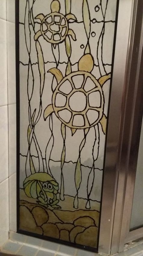 turning plain glass into faux stained glass
