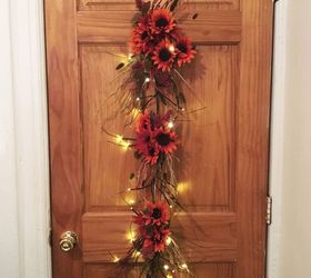 fall sunflower door hanger, doors, flowers, home decor, lighting