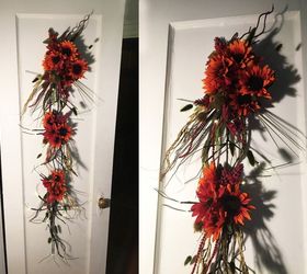 fall sunflower door hanger, doors, flowers, home decor, lighting