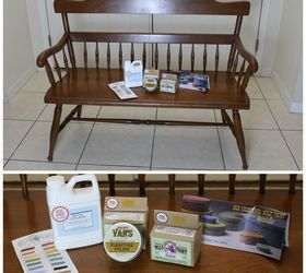 vintage 1960 ethan allen bench old fashioned milk paint, outdoor furniture, painting
