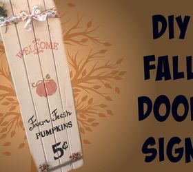 diy fall wood door sign, crafts, doors