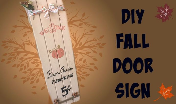 diy fall wood door sign, crafts, doors