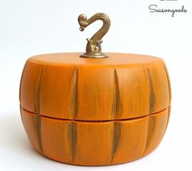 autumn pumpkin trinket box from salad bowls, crafts, repurposing upcycling, seasonal holiday decor