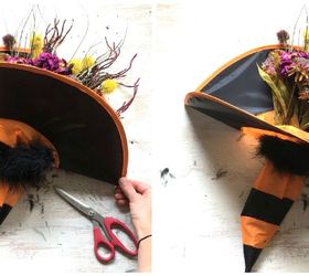 witch s hat door hanger, crafts, doors, halloween decorations