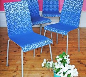 s 12 ways to revamp your dining room chairs before the holidays, Stencil them with an ombre pattern