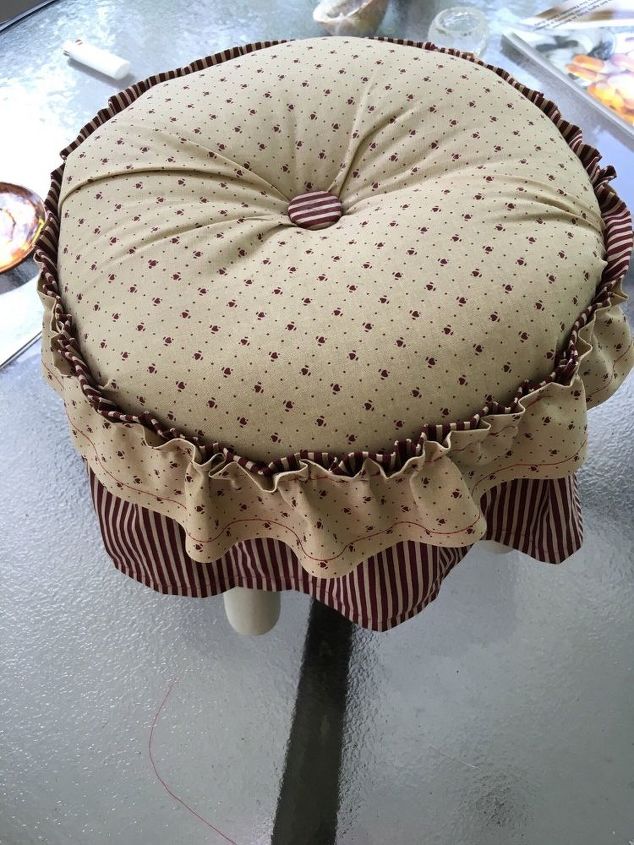 grandmas time out stool, how to, reupholstoring, reupholster, After