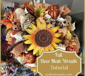 fall deco mesh wreath tutorial, crafts, how to, seasonal holiday decor, wreaths