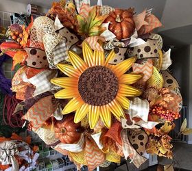fall deco mesh wreath tutorial, crafts, how to, seasonal holiday decor, wreaths