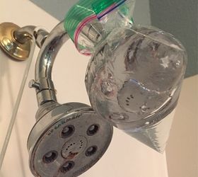 how to clean your shower head diy with 1 step and 1 ingredient , bathroom ideas, cleaning tips, how to, plumbing