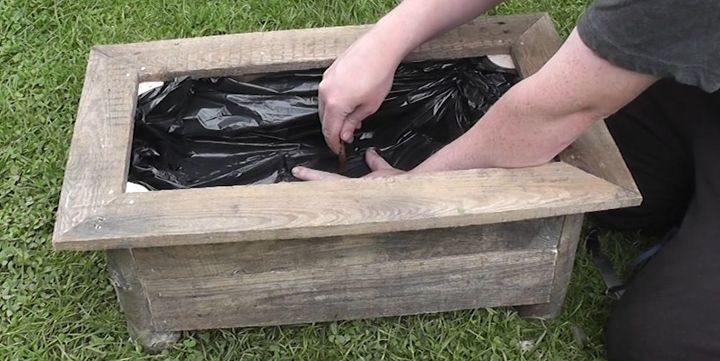 create a rustic log and pallet wood planter, gardening, pallet