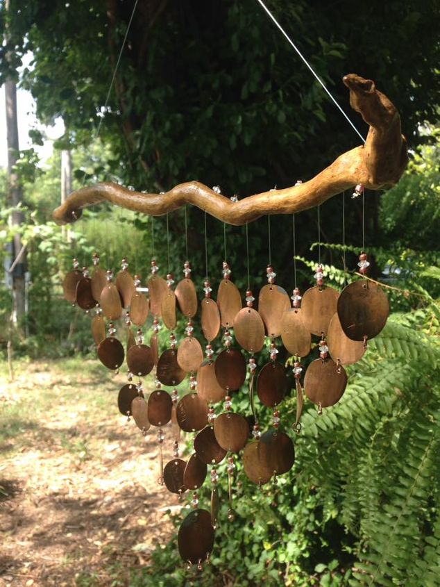 como fazer sinos de vento de moedas de cobre prensadas, Sinos de vento de centavo de cobre f ceis de fazer