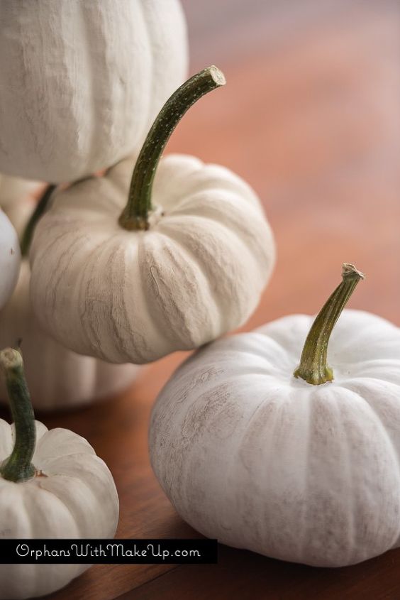 shades of white painted pumpkins, crafts