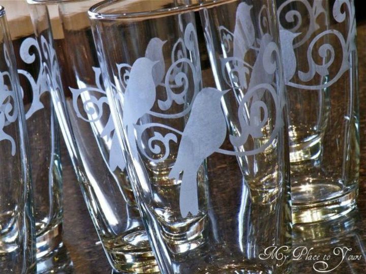 s don t throw out your boring glassware before you see these 11 ideas, Etch your favorite words or shapes