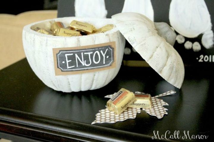 s 7 reasons to cut your pumpkins in half this fall, They make the perfect candy dish