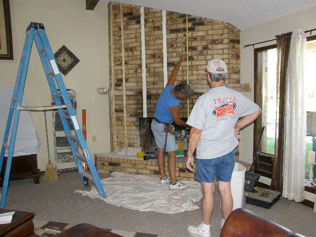 revamp an ugly brick fireplace no paint