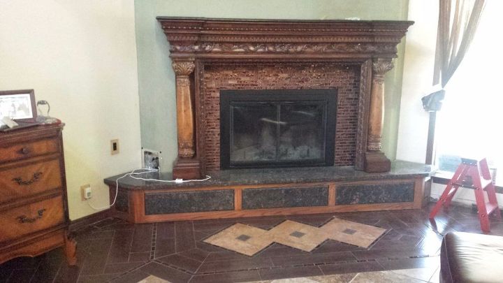 revamp an ugly brick fireplace no paint