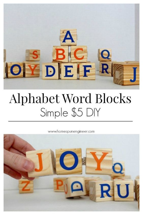  5 diy alphabet learning blocks, crafts, how to