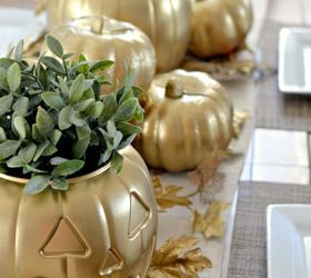 transform a dollar store pumpkin into this with spray paint, painting