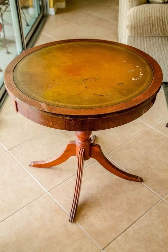 restaurar una mesa de caoba con tablero de cuero