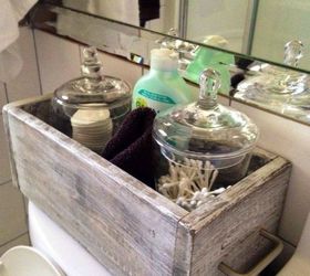 s 11 space saving hacks for your tiny bathroom, bathroom ideas, Place a small box on your toilet