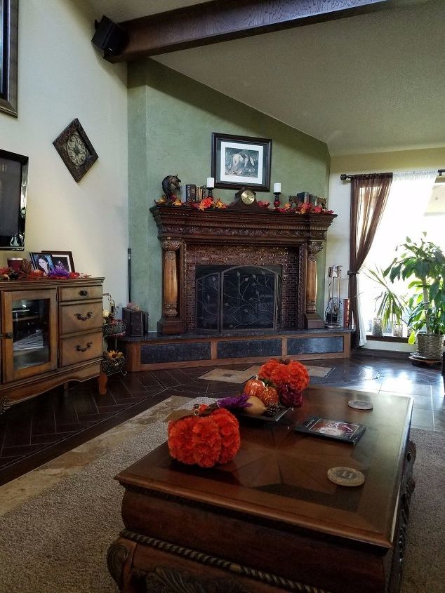 revamp an ugly brick fireplace no paint