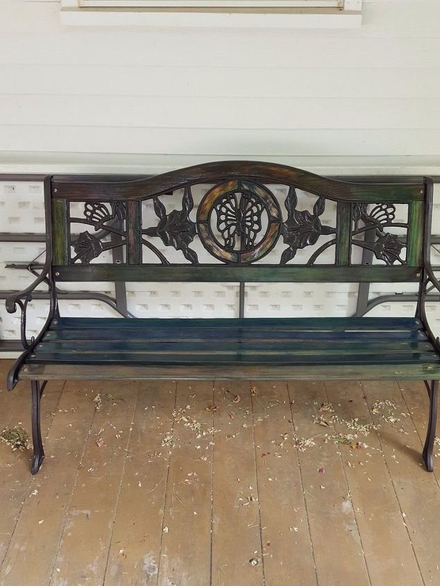 bench given a new life, outdoor furniture, painting wood furniture