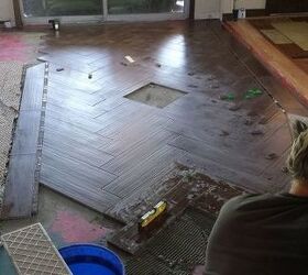 dyi herringbone tile floor, flooring, tile flooring