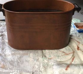 easy faux copper finish on old tub, home decor, painting