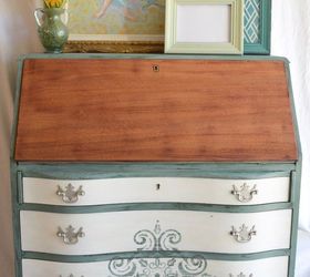 Governor's Desk Meets Old Fashioned Milk Paint and a Stencil