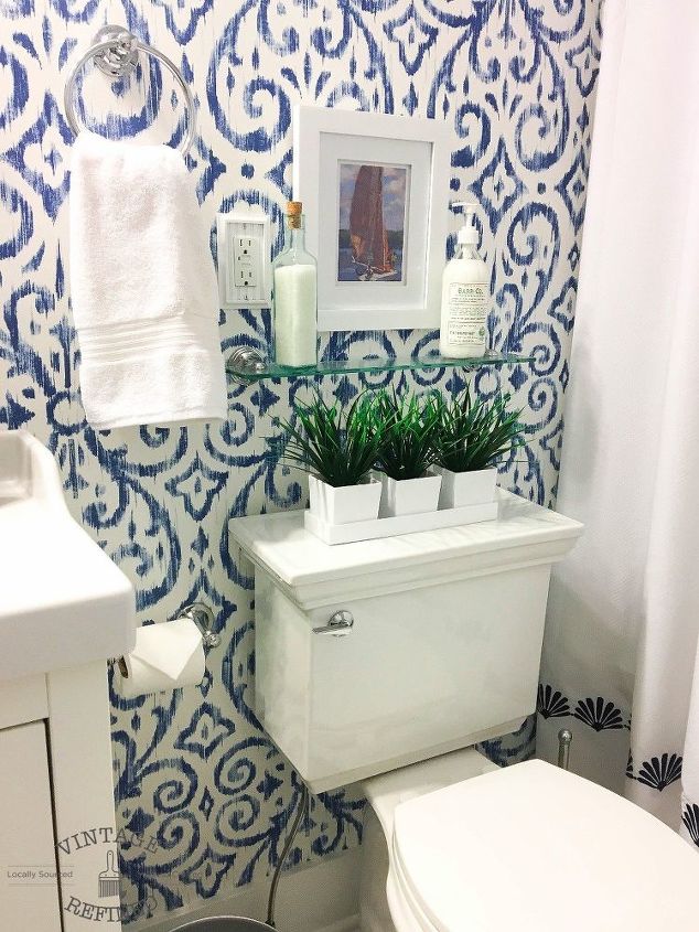 Blue White  Bathroom  Makeover Hometalk