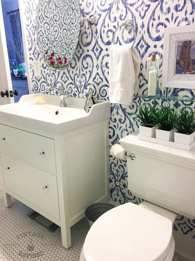  Blue  White  Bathroom Makeover Hometalk